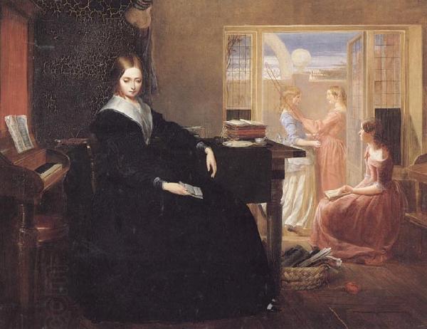 Richard Redgrave,RA The Governess:she Sees no Kind Domestic Visage Near China oil painting art